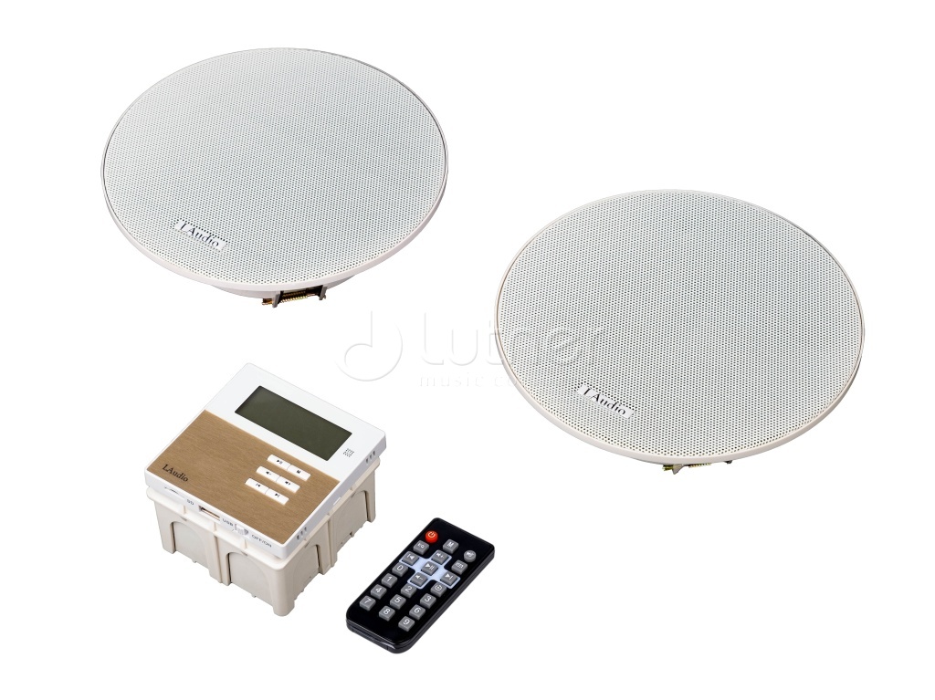 LAudio LAMX210SBK Êîìïëåêò èç 2 ïîòîëî÷íûõ ãðîìêîãîâîðèòåëåé è íàñòåííîãî óñèëèòåëÿ