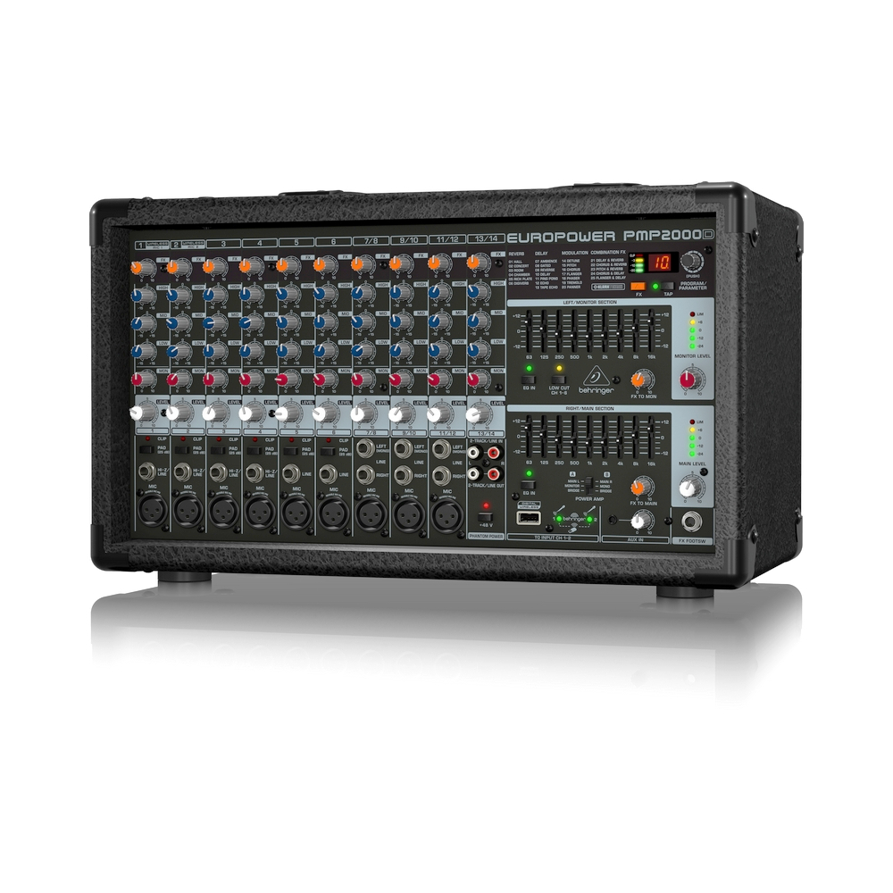 Behringer PMP2000D - ìèêøåð-óñèëèò, 2x500 Âò íà 8 Îì (2 x 1000 Âò íà 4 Îì),14 êàíàëîâ