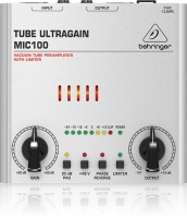 Behringer MIC100 - ìèêðîôîííûé/ëèíåéíûé ïðåäóñèëèòåëü ñ ëàìïîâûì êàñêàäîì è âñòðîåííûì ëèìèòåðîì