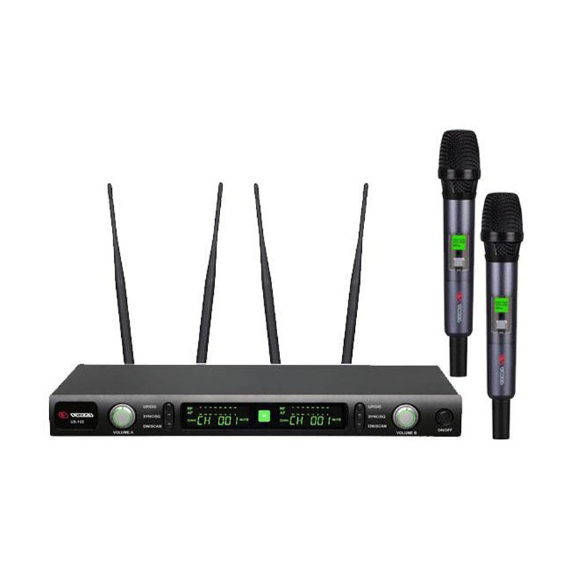 VOLTA US-102 (600-636MHZ) Ìèêðîôîííàÿ 100-êàíàëüíàÿ ðàäèîñèñòåìà ñ äâóìÿ ðó÷íûìè äèíàìè÷åñêèìè ìèêð