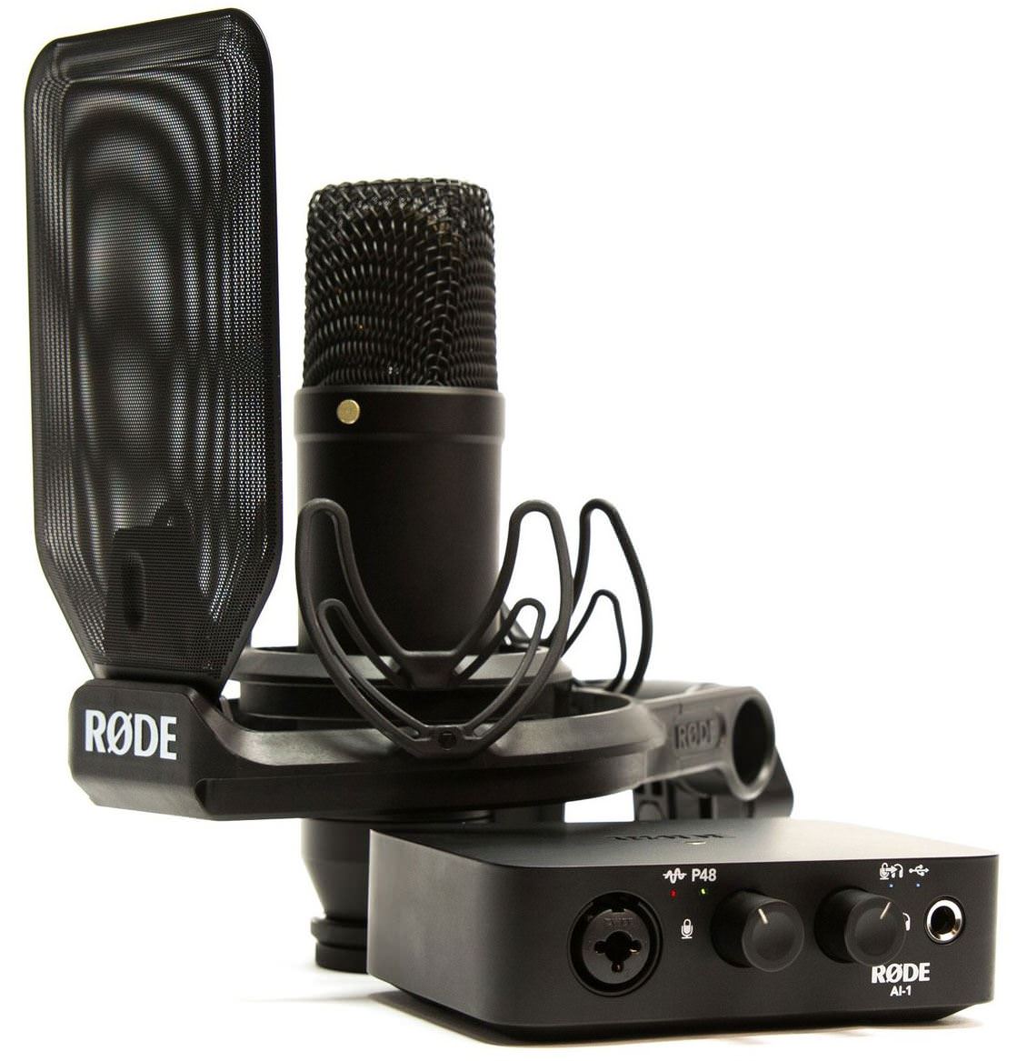 RODE NT1/AI1KIT êîìïëåêò ñòóäèéíûé: êîíäåíñàòîðíûé ìèêðîôîí NT1, AI-1 USB èíòåðôåéñ, êðåïëåíèå íà ñò